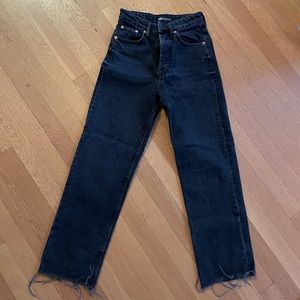 Black straight leg Zara jeans